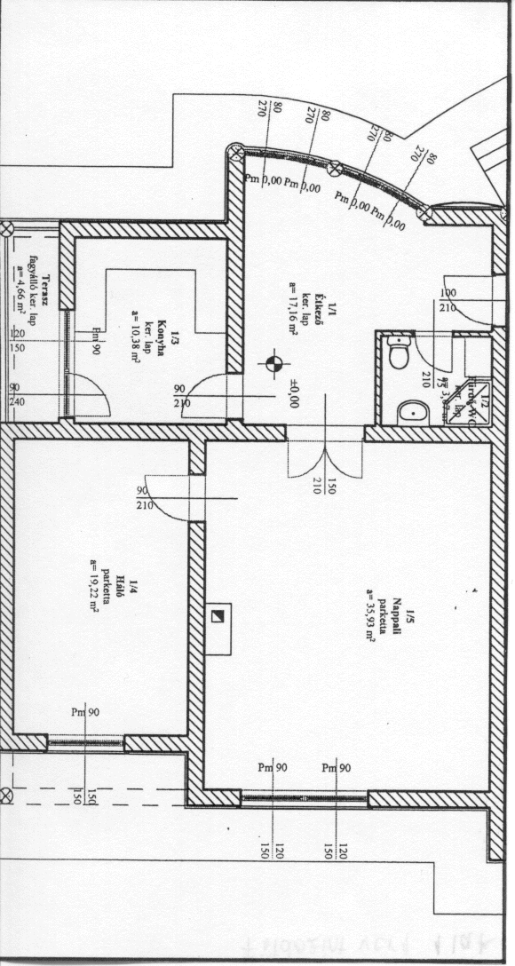1. verzió földszinti 1. lakás alaprajza