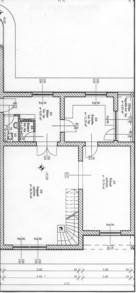 1. verzió földszinti 3. lakás alaprajza